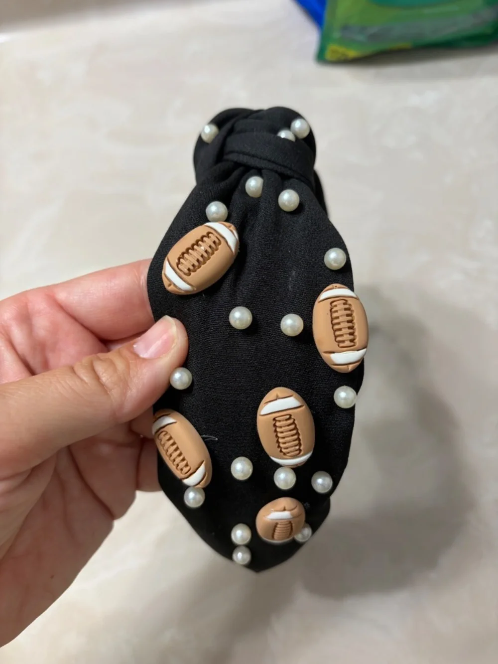 Black football headband